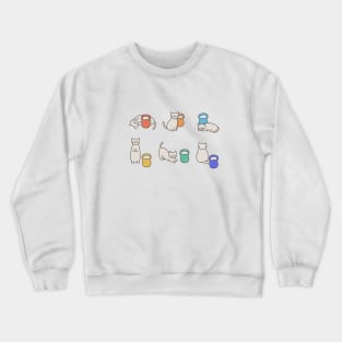 Cat doing kettlebell workout Crewneck Sweatshirt